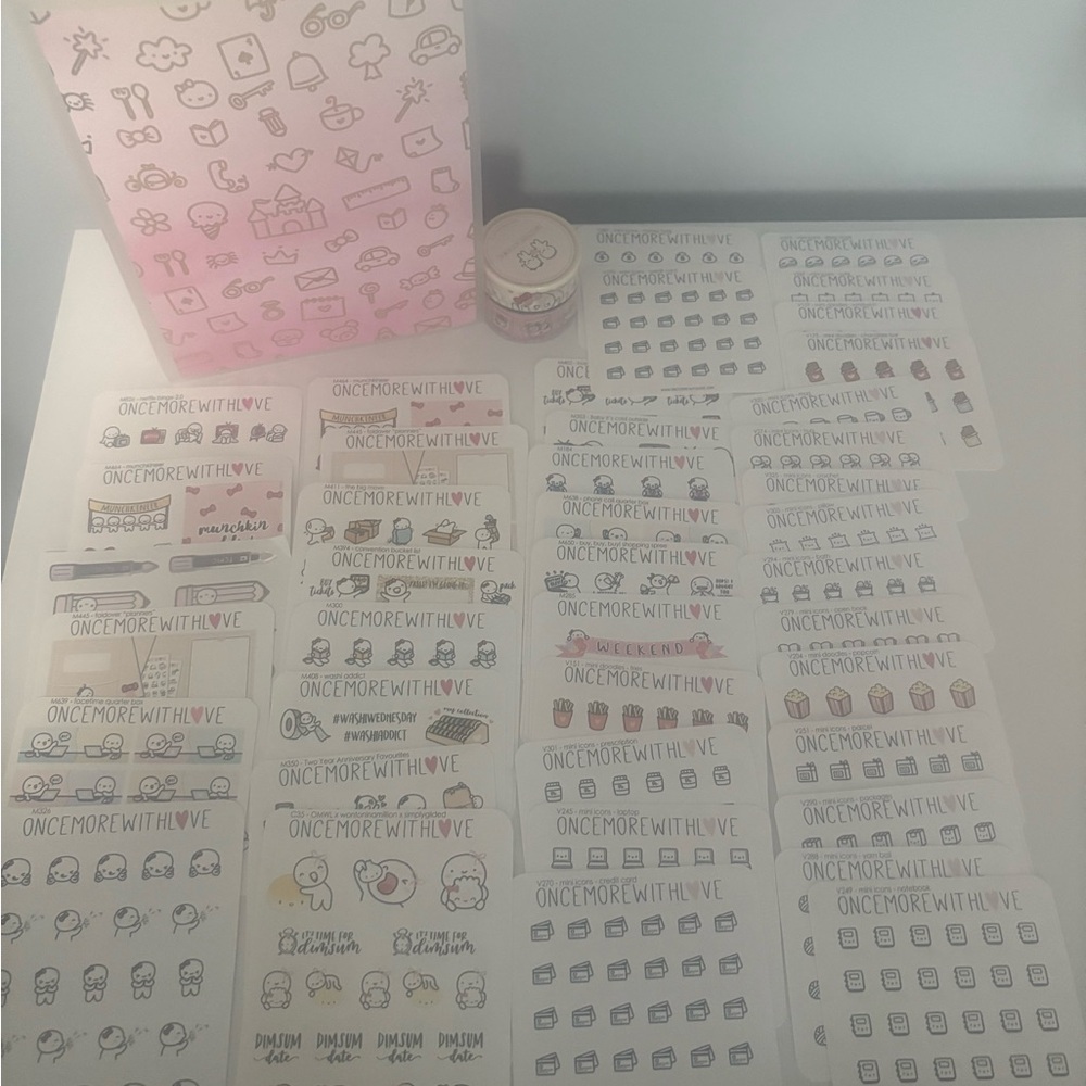Once More With Love Stationery Bundle – Stickers, Washi & Album (Brand New!)